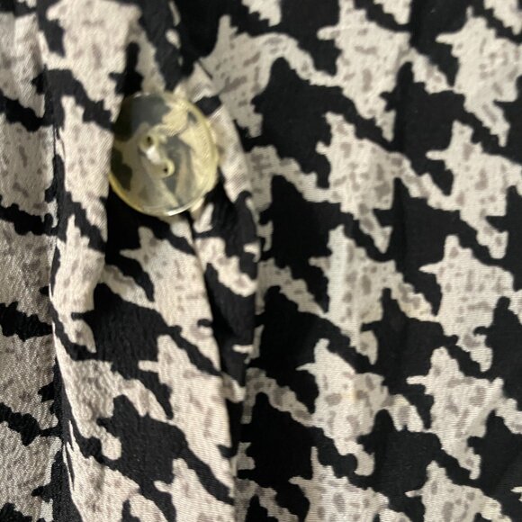 Papell Petites Silk Herringbone Black and White Dress. Lined Size 8P - Picture 5 of 6